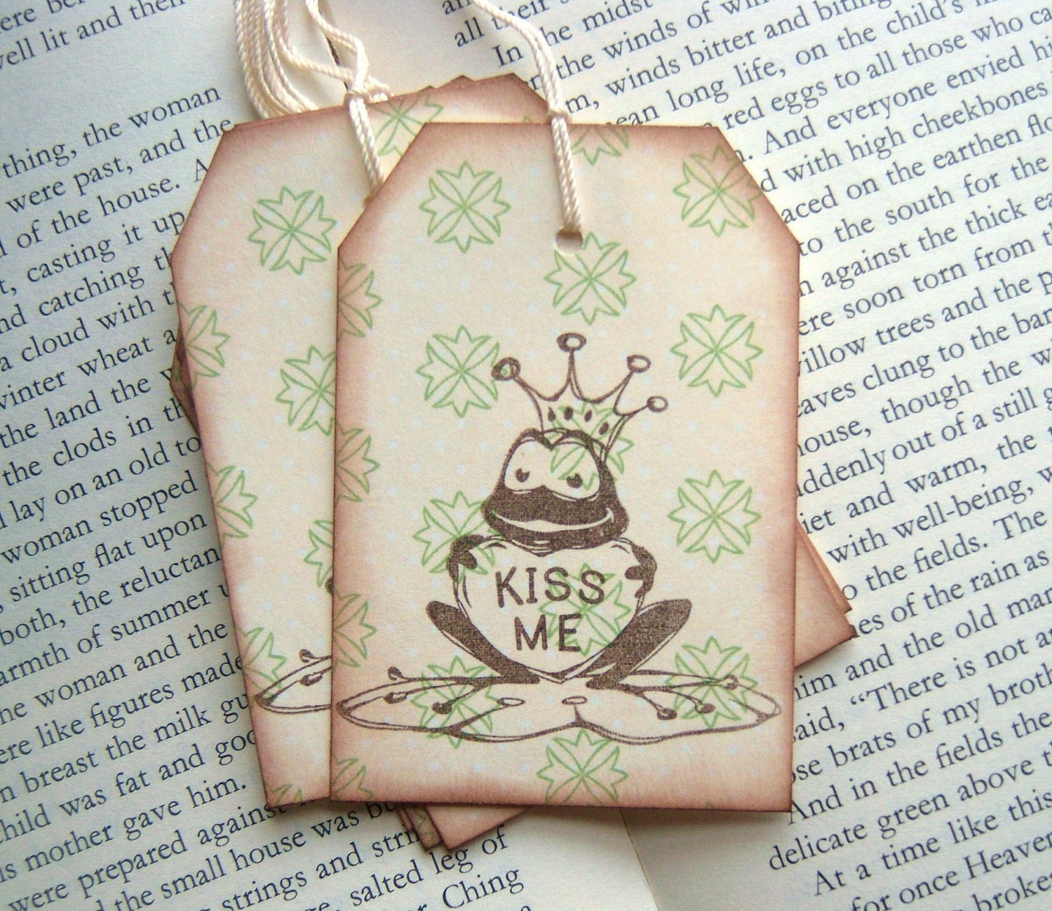KISS ME Frog Prince Hang Tags - Vintage Inspired