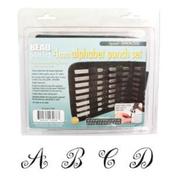 Letter Stamps - Spiral Uppercase Punch 27 Piece Set with Case 4MM) In Stock