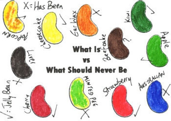 Jelly Beans - What Is vs What Should Never Be - ACEO Original Art Card - OOAK