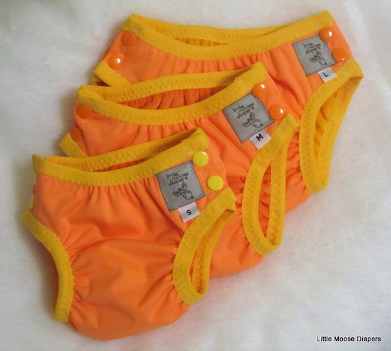 Swim Diaper - Orange and Yellow Size Medium