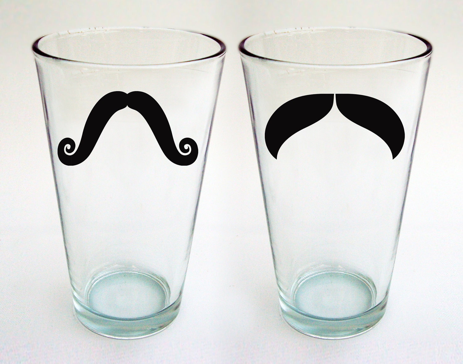 Moustache Pint Glasses - Ready to Ship - (set of 4)