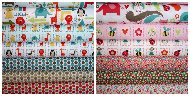 Alphabet Soup Girl and Boy Collection of 22 Fat Quarters By Zoe Pearn for Riley Blake