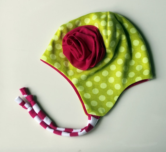 The REESE baby beanie, in hot pink and lime green, multiple sizes available, great photography prop