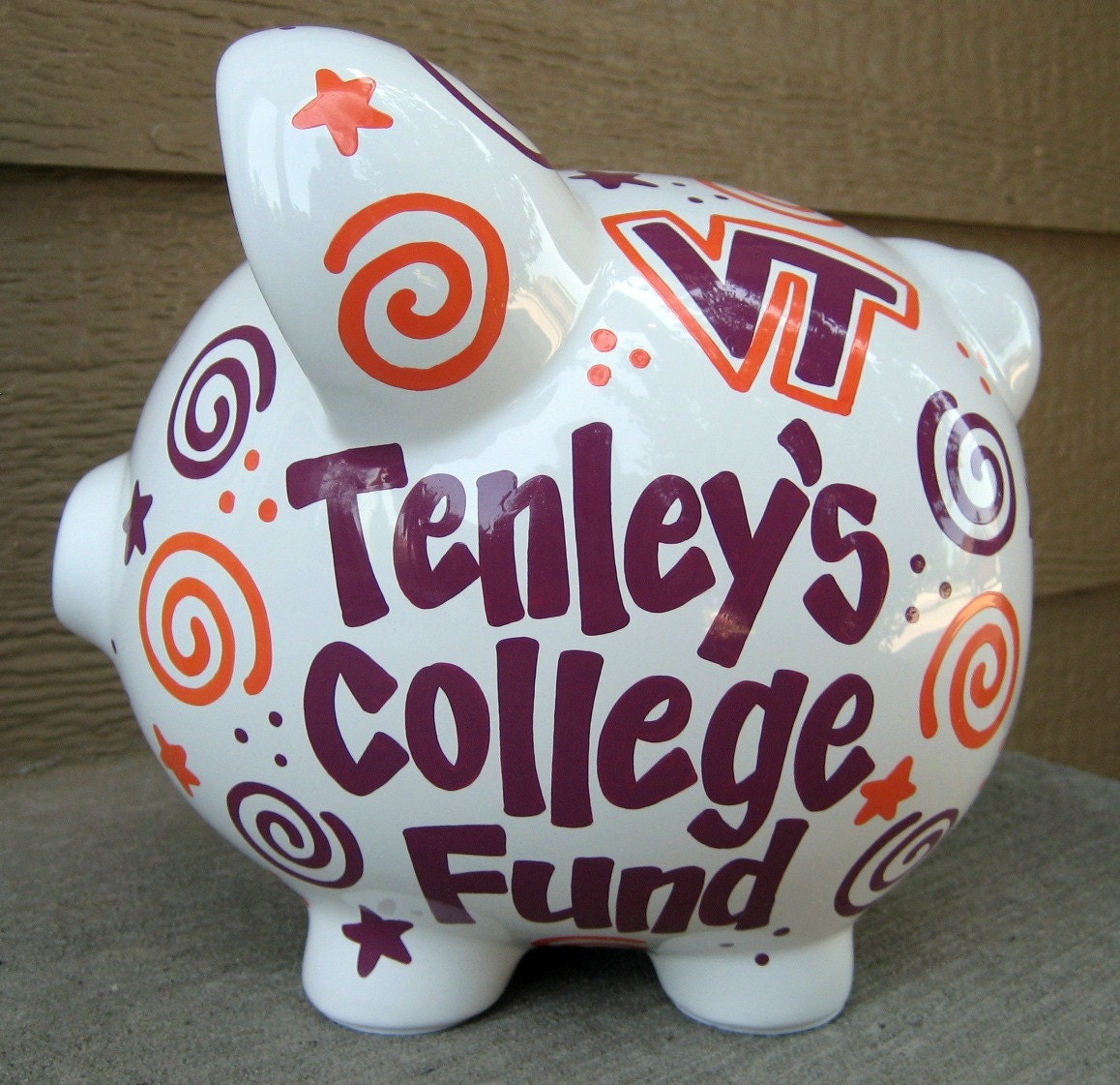 Large-Personalized Piggy Bank-College Fund