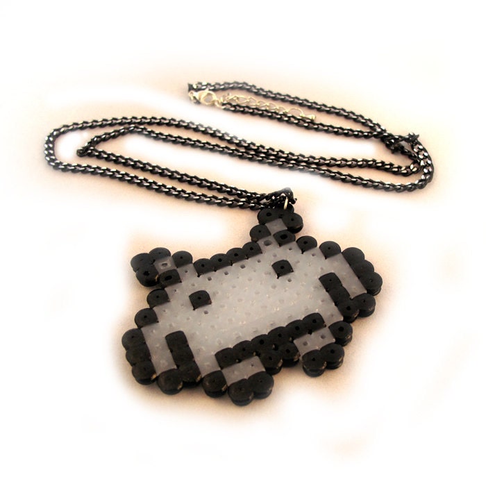 Space Invader Glow in the Dark Necklace