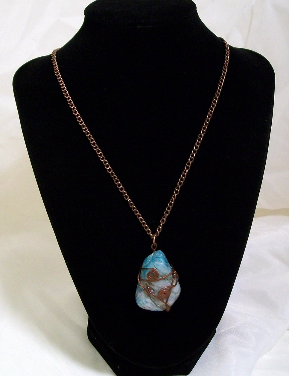 Peace and Happiness Blue Lace Agate Necklace