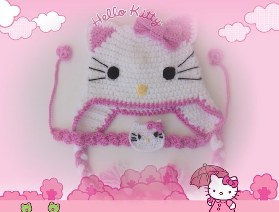 Crochet Kitty Hat and headband -Crochet Baby  Hat  - for Baby or Toddler