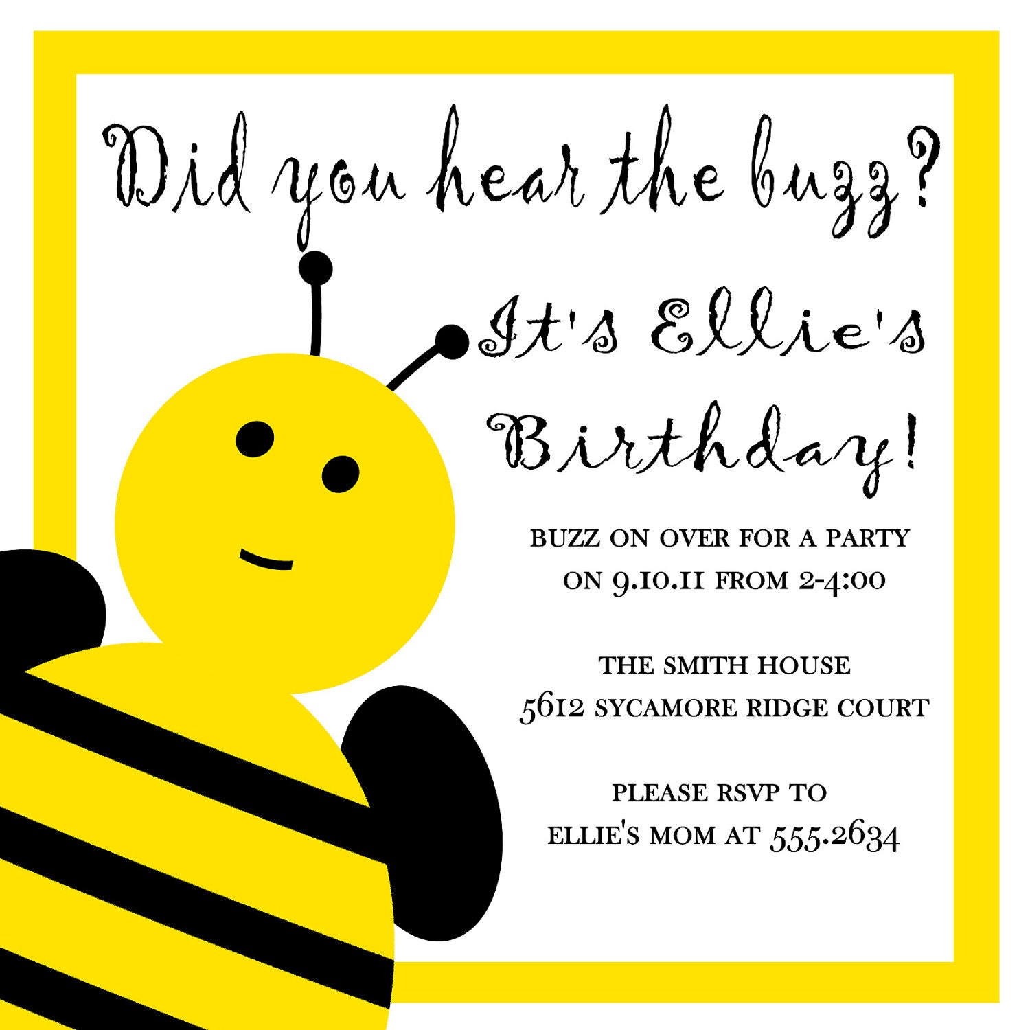 Have you heard the buzz bee invitation