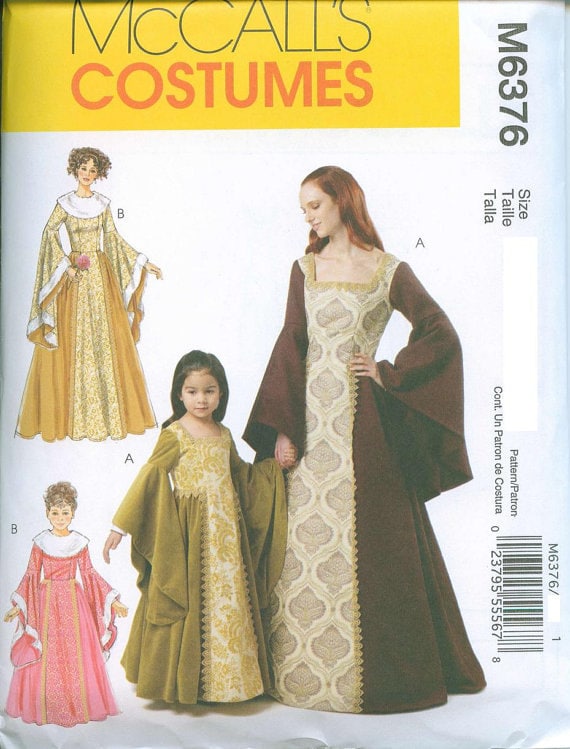 McCall's 6376 Misses' Renaissance Dress Bust 31- 44 Complete Uncut