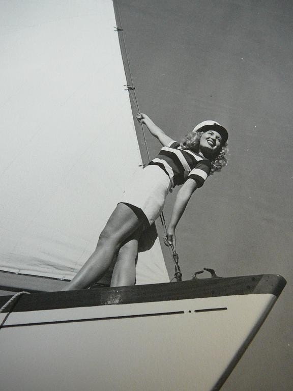 Vintage Black and White Sailor girl Photo