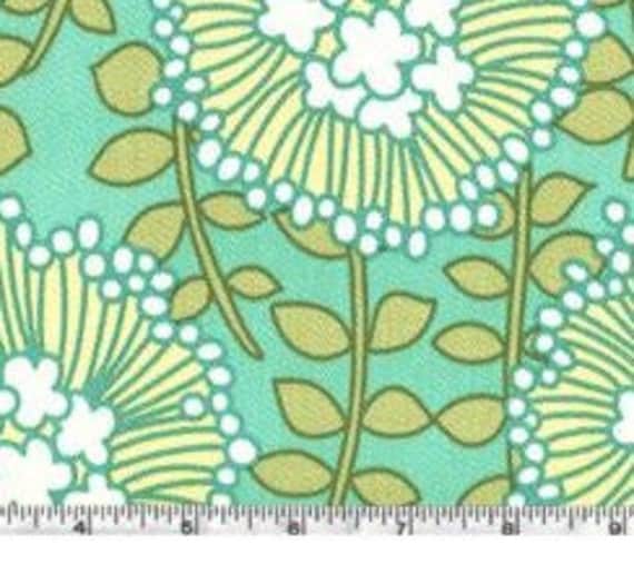 CLOSEOUT SALE. Amy Butler August Fields Coreopsis Spruce.  Home decor weight 55/56in. Heavy Cotton Sateen