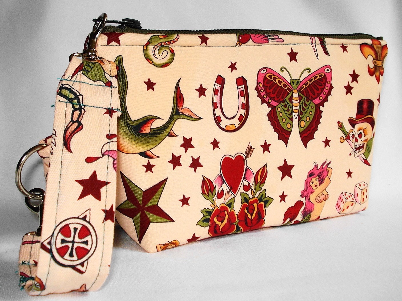 Tattoo Flash Convertible Wristlet Retro Old School by WolfBait