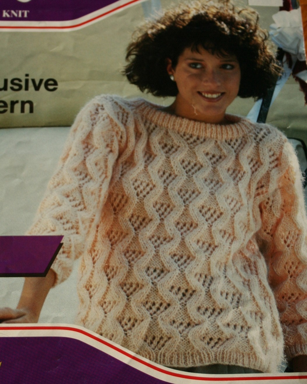 Cables and Lace Ladies Sweater