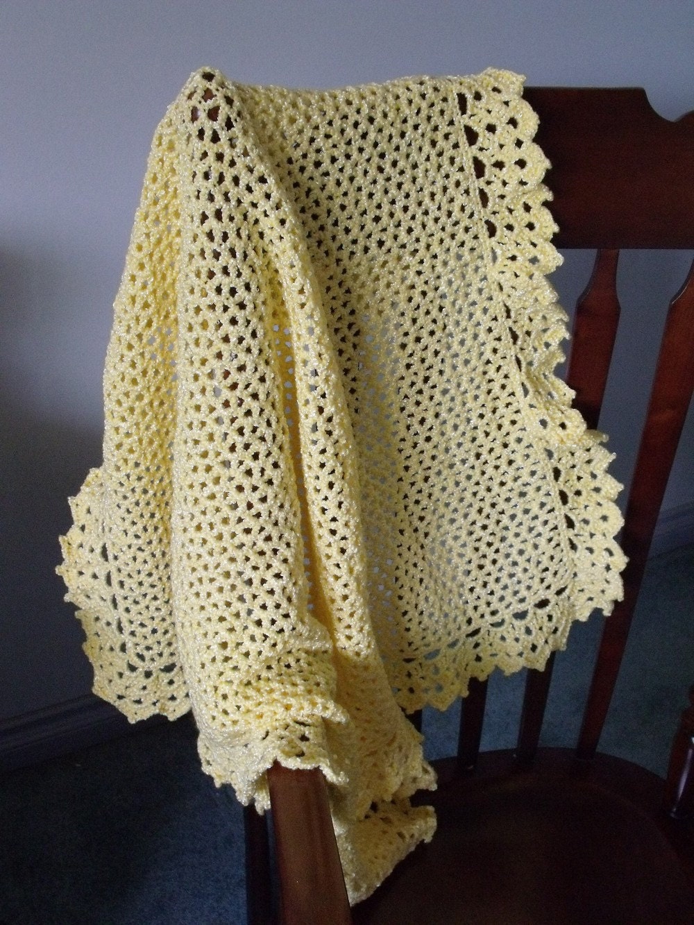 Bordered in Lace Baby Blanket