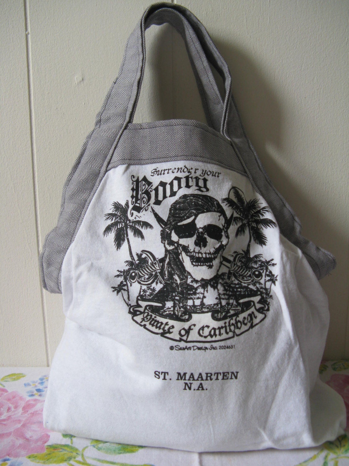 On Sale OOAK Recycled Tee Tote Arr Matey