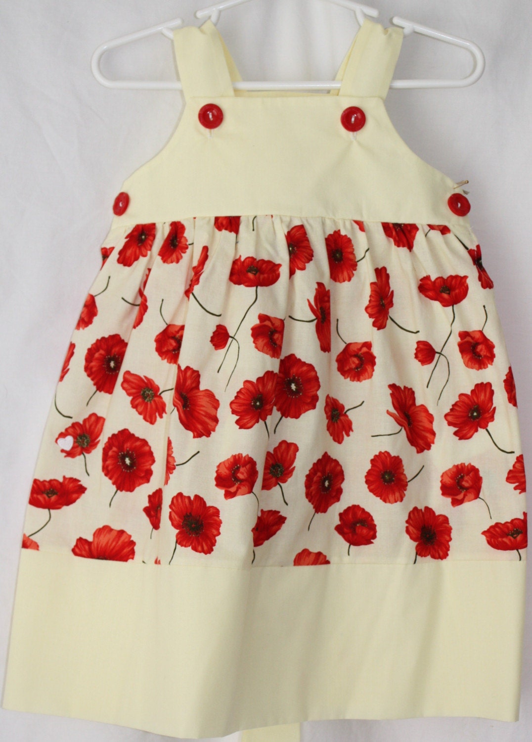 Red and yellow poppy dress, 4T