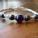 Hematite and Purple Agate Twist hemp bracelet