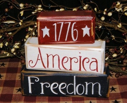 1776 AMERICA FREEDOM - wooden letter block sign Americana - Patriotic - Seasonal - Custom - Personalize - Home Decor - Flag - Star