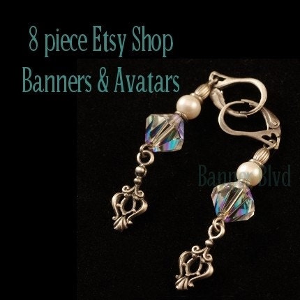 Jewelry, Earrings, Necklace 8 Piece Etsy Shop Banners And Avatars Set