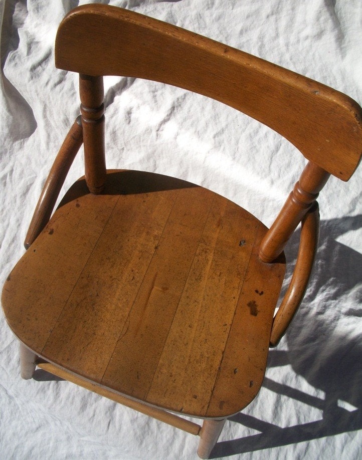 Antique Wooden Childrens Chair Stool  FREE SHIPPING