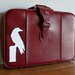 VINTAGE
                                    burgundy AMERICAN TOURISTER SUIT CASE with hand painted crow - WILD
