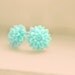 Aqua pompom fiore earrings