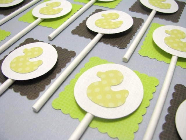 Duckie Baby Shower Cupcake Toppers Set of 12