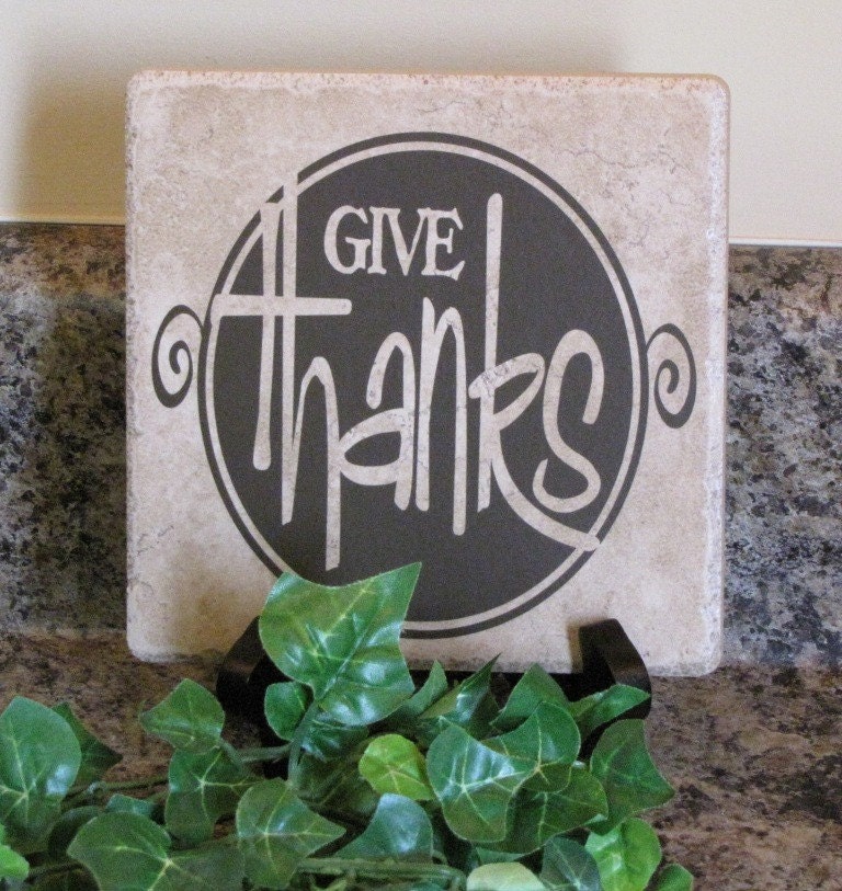 Give Thanks Tile Home Decor Great for Gift Giving Custom Size Available