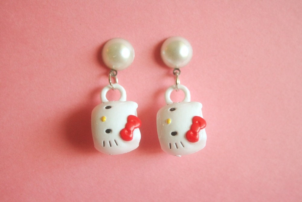 Hello Kitty mug earrings