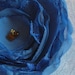 Chiffon and lace flower - blue fabric pin or hair clip