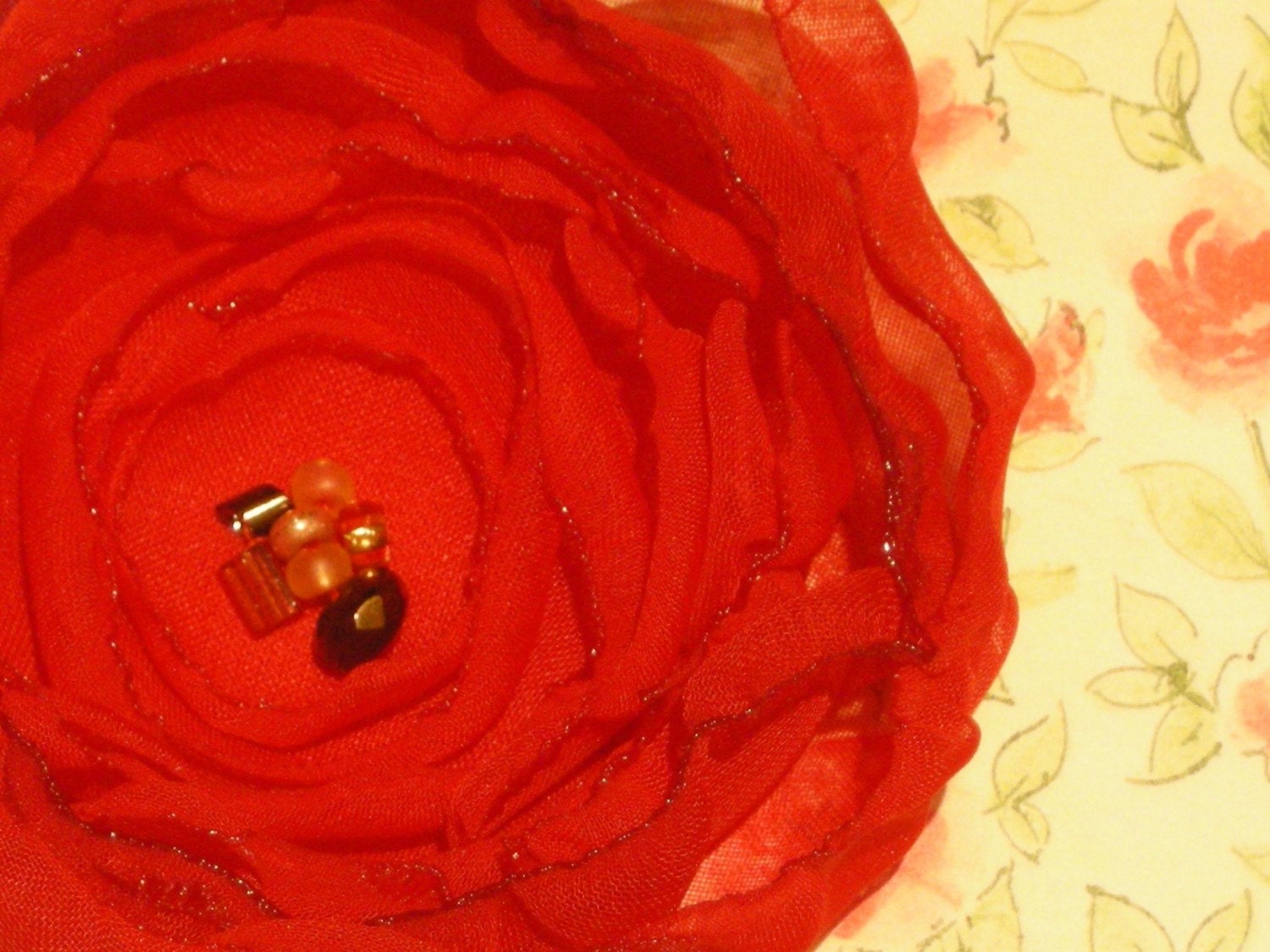 Color Changes Everything - red flower hair pin or brooch