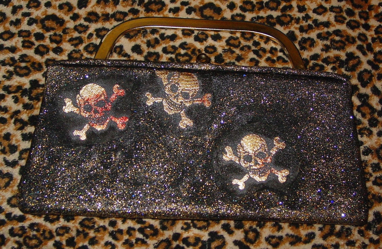 HANDMADE HALLOWEEN black skull purse EVERY WITCH NEEDS one recycled from a vintage purse