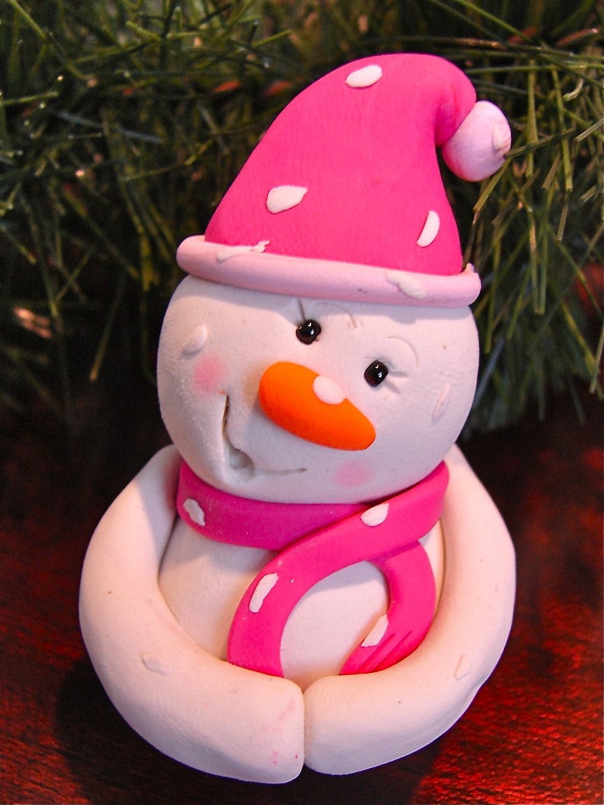 HOPE the SNOWMAN - Polymer Clay Christmas Winter Figurine