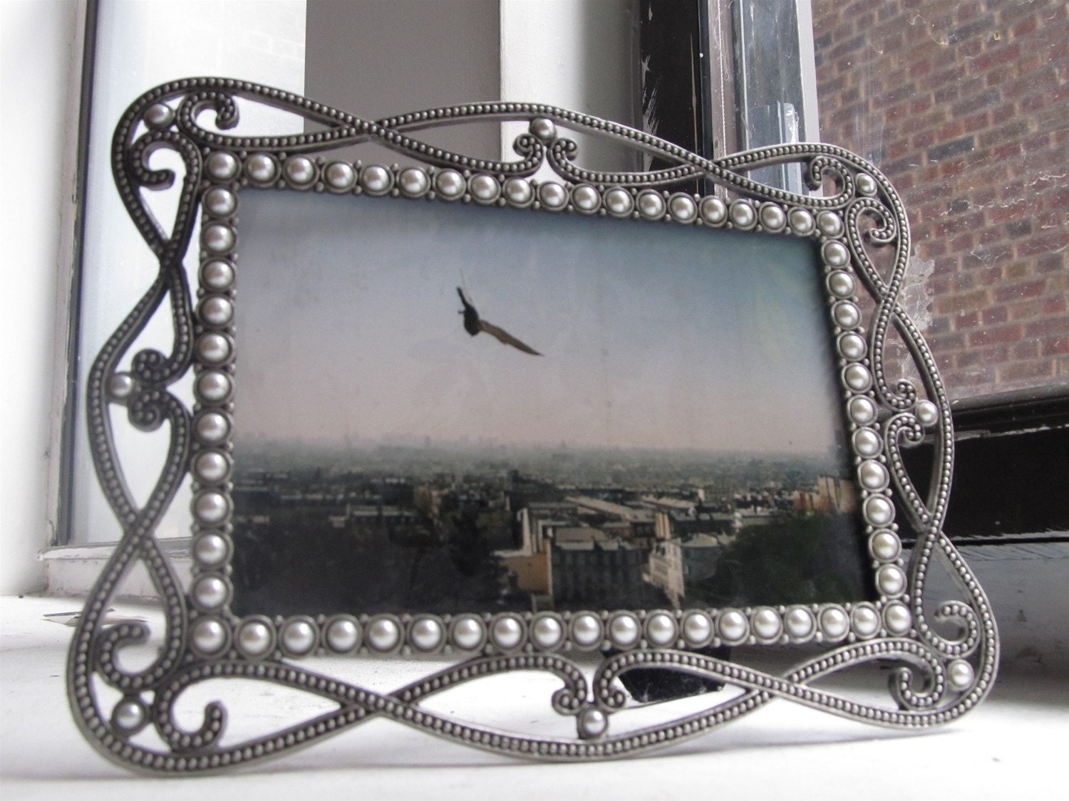 Framed 4x6 Print of "Overhead Antique," Original Photograph of Paris Skyline