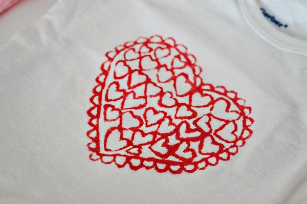 I Heart You - 0-3 month screenprinted onesie