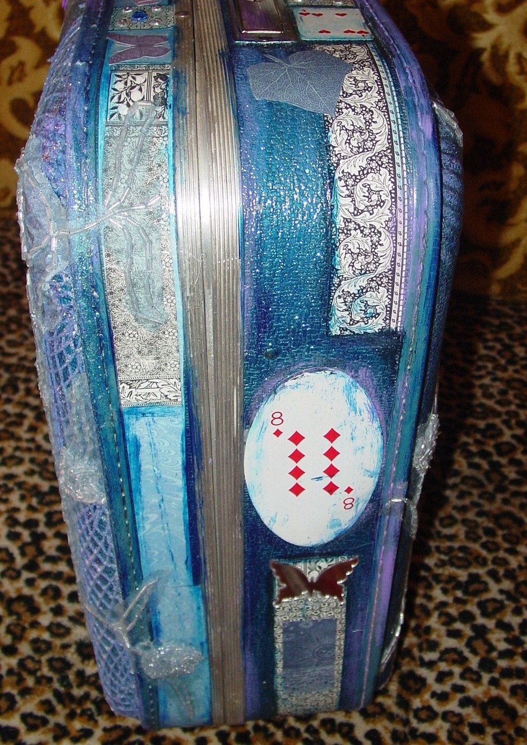 DREAMY Magical recycled vintage suitcase for TAROT CARDS