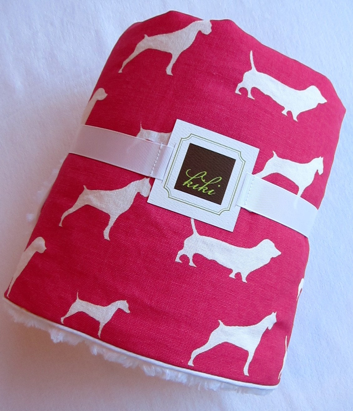 Baby Blanket Doggy Print/Pink/Minky