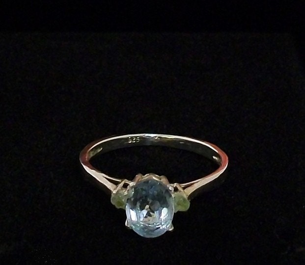 Tranquility Sterling Silver Topaz and Peridot Ring