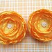 2 Yellow Fabric Flower Accessory Clips for Shoes, Purses, Clothes and More
