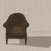 button-tufted chair (brown) - print