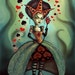 Dark Queen of hearts Painting Alice in Wonderland Fantasy Art print