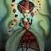 Dark Queen of Hearts Necklace -Alice in Wonderland Jewelry Fantasy Pendant