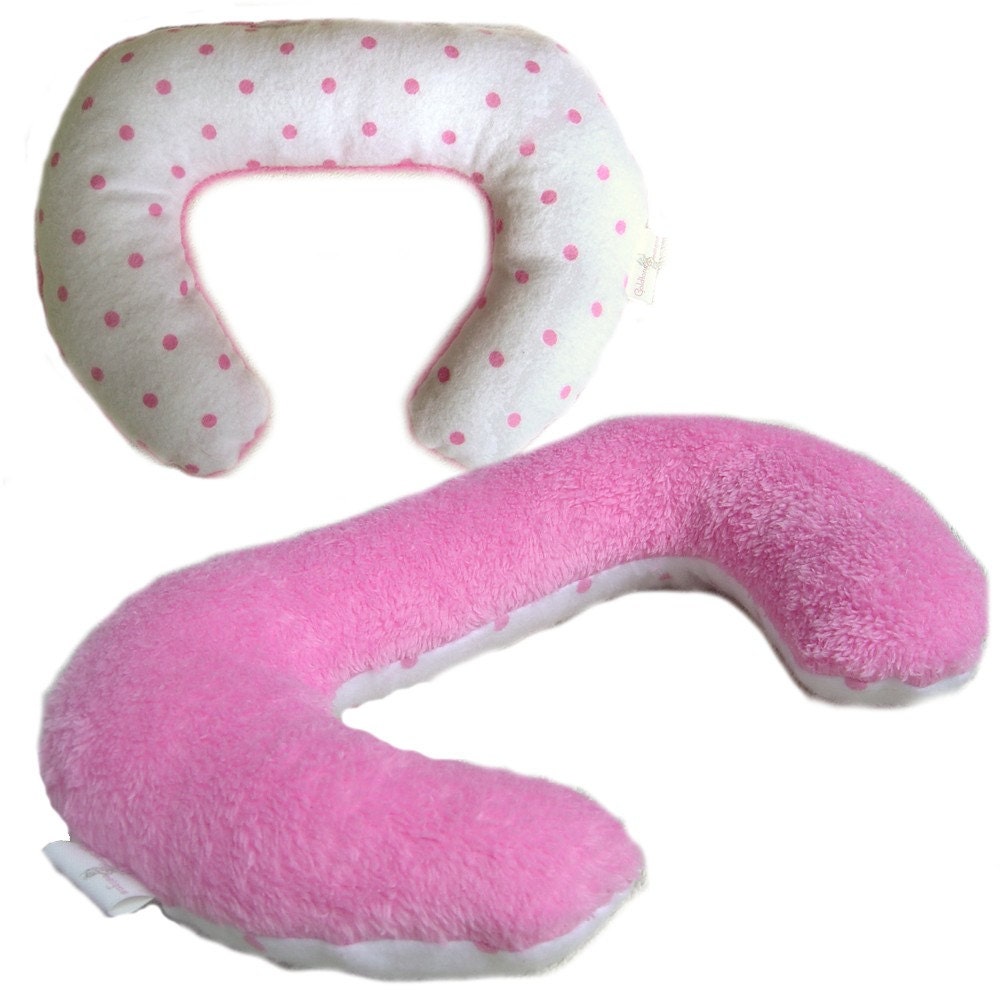 Preemie to Infant  Head Rest Pillow - Pink Luxurious Mink - Baby Luxury Lounge Wrap 