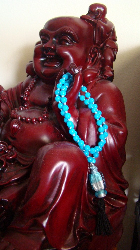 Buddhist Japa Mala Rosary in Blue