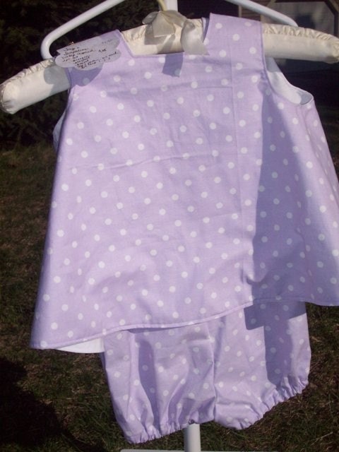 Pinafore with Bubble suit and bonnet size 2