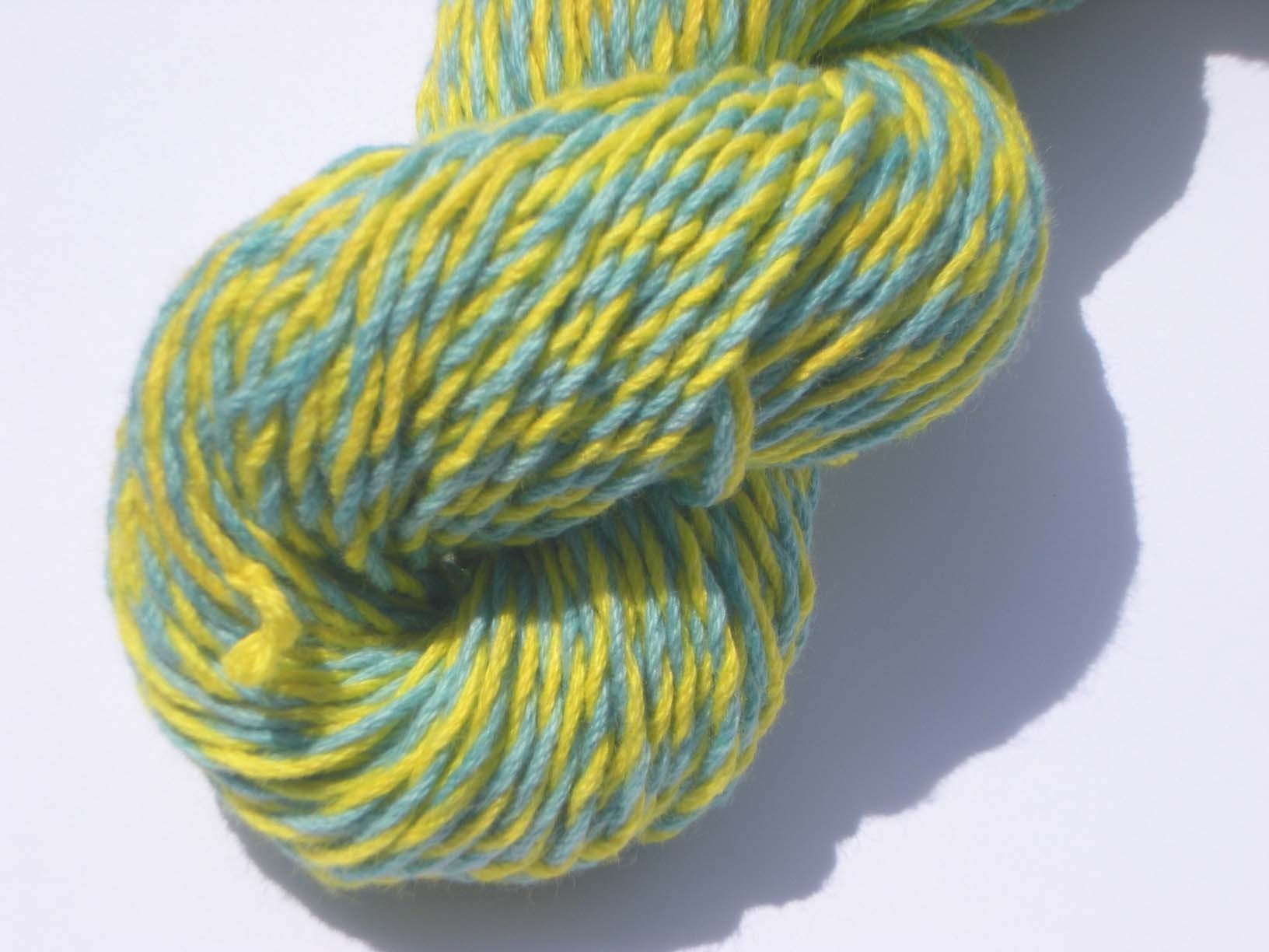 Hand Dyed, Recycled, Respun Cotton Yarn, Worsted Weight, 134 Yards No. 105