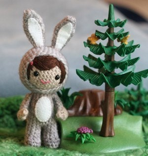 Crochet Pattern- Elizabeth the rabbit girl amigurumi doll