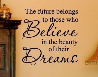 The Future Belongs To Those That Believe In Dreams Vinyl Lettering Home Decor Wall Sayings 20 tall x 20 wide