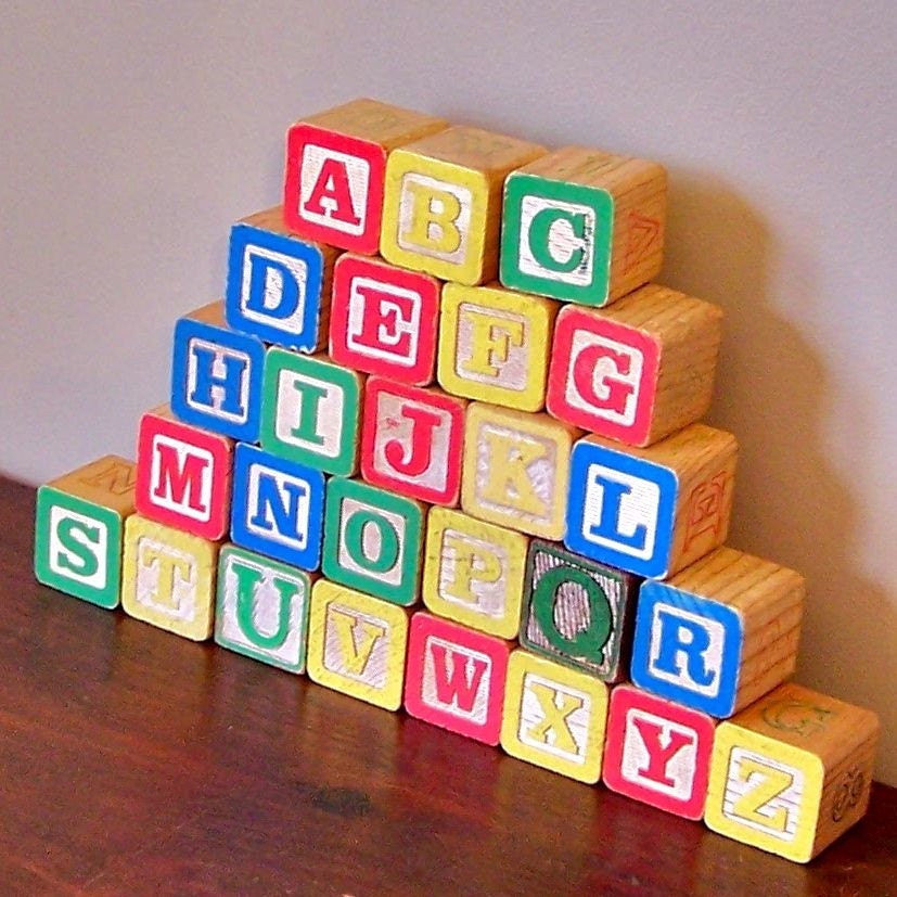 building blocks letters. Vintage uilding blocks - all