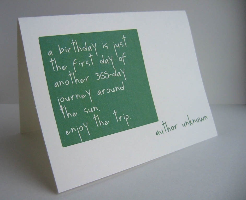 birthday cards quotes. BIRTHDAY CARD - quote by